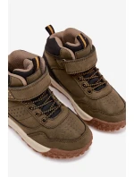 Dětské turistické boty na suchý zip tmavě zelené Pavisse Dětské turistické boty na suchý zip tmavě zelené Pavisse