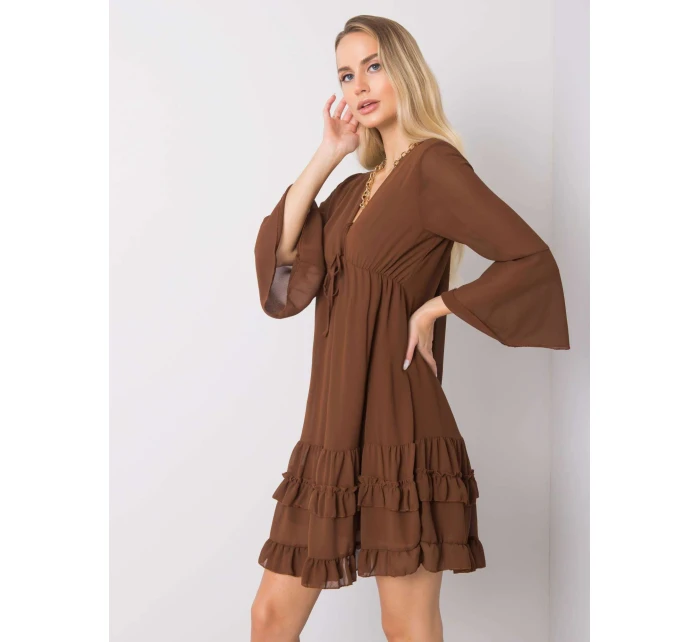 Sukienka DHJ SK model 20473535 brązowy - FPrice
