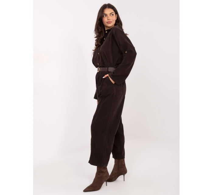 Spodnie IT SP model 21749875 ciemny brązowy - FPrice