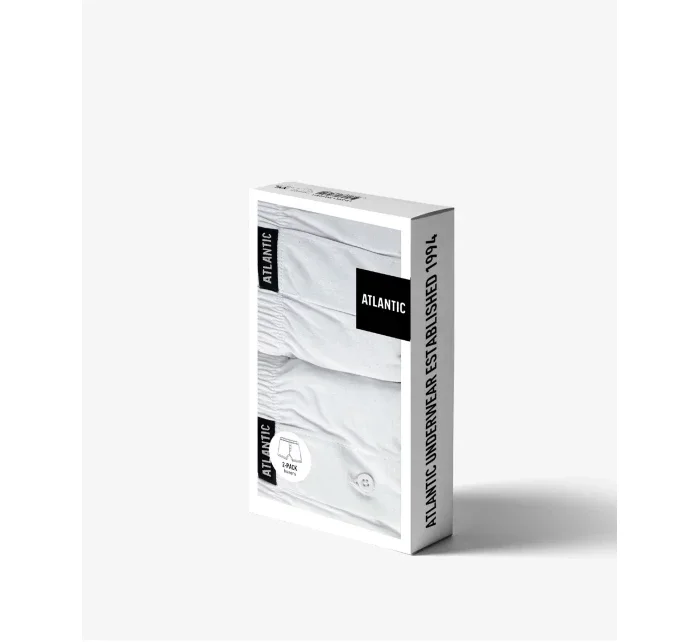 Pánské klasické boxerky s model 19960944 2PACK bílé - Atlantic