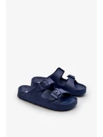 Lehké chlapecké pěnové pantofle s přezkami tmavě modrá Adirnaca Lehké chlapecké pěnové pantofle s přezkami tmavě modrá Adirnaca