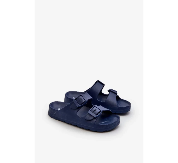 Lehké chlapecké pěnové pantofle s přezkami tmavě modrá Adirnaca Lehké chlapecké pěnové pantofle s přezkami tmavě modrá Adirnaca