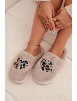 Dámské chlupaté papuče srdíčka – béžové Amandra Dámské chlupaté papuče srdíčka – béžové Amandra