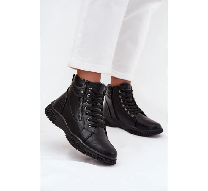 Dámské kotníkové boty 24BT02-7978 Černá - Unisoft