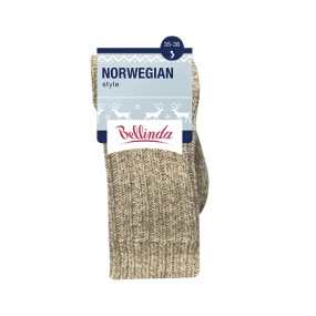 Zimní unisex ponožky NORWEGIAN STYLE SOCKS - BELLINDA - béžová