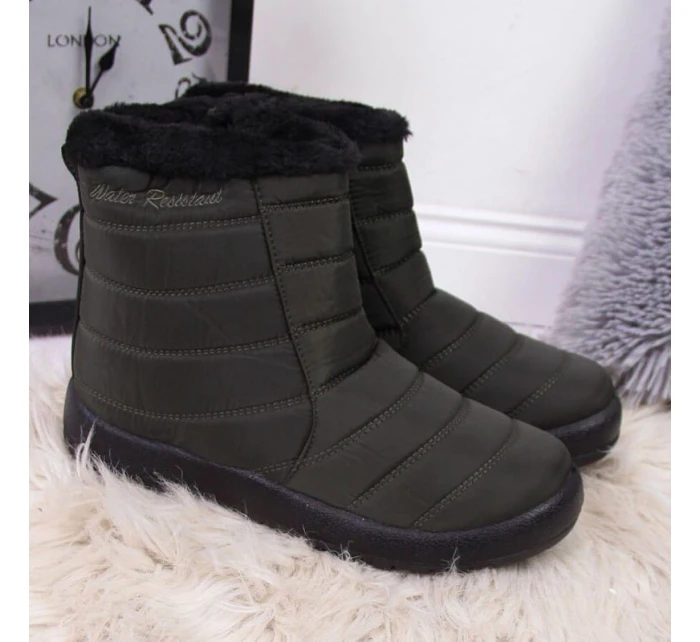 Nepromokavé sněhové boty na zip NEWS W EVE181D khaki Nepromokavé sněhové boty na zip NEWS W EVE181D khaki