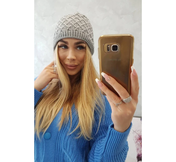 K204 fleecová kšiltovka světle šedá