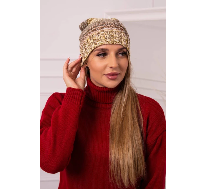 Monika fleecová čepice K256 hnědá+žlutá Monika fleecová čepice K256 hnědá+žlutá