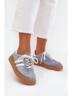 Semišové dámské sneakersy na platformě modré Marisae