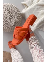 Dámské pantofle na plochém podpatku oranžové model 21900515 - Boto