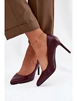 Eko Kožené Podpatky model 22069586 Bordó - SERGIO LEONE Eko Kožené Podpatky model 22069586 Bordó - SERGIO LEONE