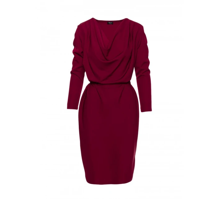 S428 Šaty s výstřihem - bordó S428 Šaty s výstřihem - bordó