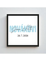 Personalizovaný magický fotoobraz v rámu - čtverec 20x20 - jména novomanželů