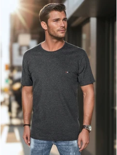 Pánské vyšívané tričko tmavě šedé FashionStreet RX5634