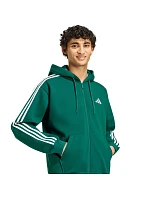 Pánská mikina adidas Essentials 3-Stripes Fleece Full-Zip Hoodie, zelená, KZ1412 Pánská mikina adidas Essentials 3-Stripes Fleece Full-Zip Hoodie, zelená, KZ1412