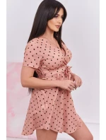 Tmavě meruňkové puntíkované šaty Tmavě meruňkové puntíkované šaty