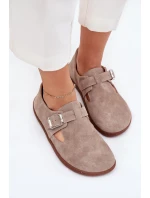 Semišové Polobotky Dámské S Přezkou  Béžové model 21703098 - Zazoo