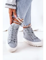 Dámské zateplené tenisky Big Star – světle modré