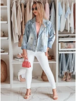 Dámská oversize džínová bunda modrá model 21988199 - Dstreet