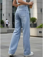 Dámské džíny s vysokým pasem a širokými nohavicemi modré FashionStreet UY2941