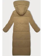 Dlouhá bunda kabát ve velbloudí barvě s střihem model 21248900 - STELLA FASHION