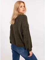 Volný dámský kardigan v khaki barvě model 20840824 - Factory Price