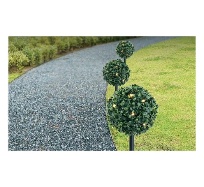 SADA SOLÁRNÍCH SVĚTEL 3 BOXWOOD KOULE 27 VEDL