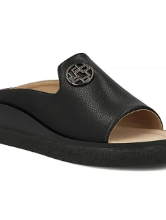 Dámské kožené žabky na platformě černé model 22158370 - FILIPPO