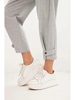 Kalhoty Summer Punto se zapínáním na nohavicích šedý melanž