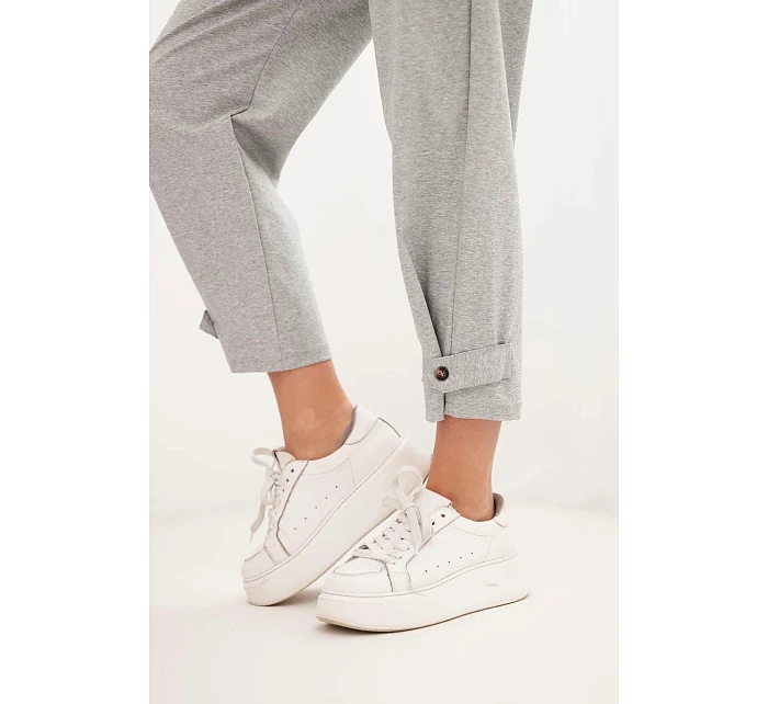 Kalhoty Summer Punto se zapínáním na nohavicích šedý melanž