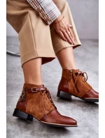 Dámské kožené kozačky Maciejka 5743A-29 Hněde