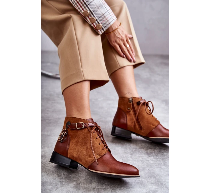 Dámské kožené kozačky Maciejka 5743A-29 Hněde