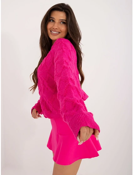 Sweter AT SW model 20459136 fuksjowy - FPrice Sweter AT SW model 20459136 fuksjowy - FPrice