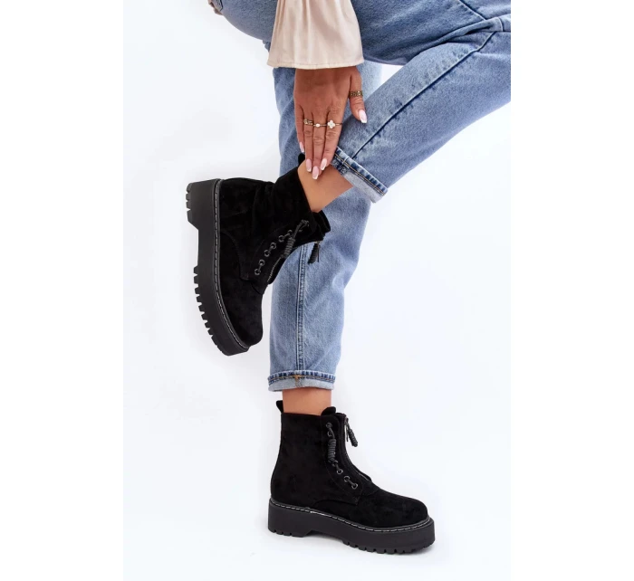 Dámské kotníkové boty M532-1 model 190537 Černá - ERYNN Dámské kotníkové boty M532-1 model 190537 Černá - ERYNN