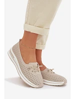 Kožené dámské polobotky LR61-7044 béžové - S.Barski