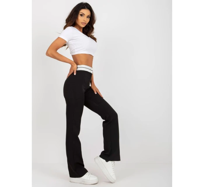 Černé látkové kalhoty do zvonu bez kapes (DHJ-SP-6971.33P) Černé látkové kalhoty do zvonu bez kapes (DHJ-SP-6971.33P)