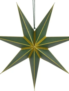 FSC Závěsná papírová dekorace STAR 18x60CM ZELENÁ 7 RÁMEČKŮ MICA