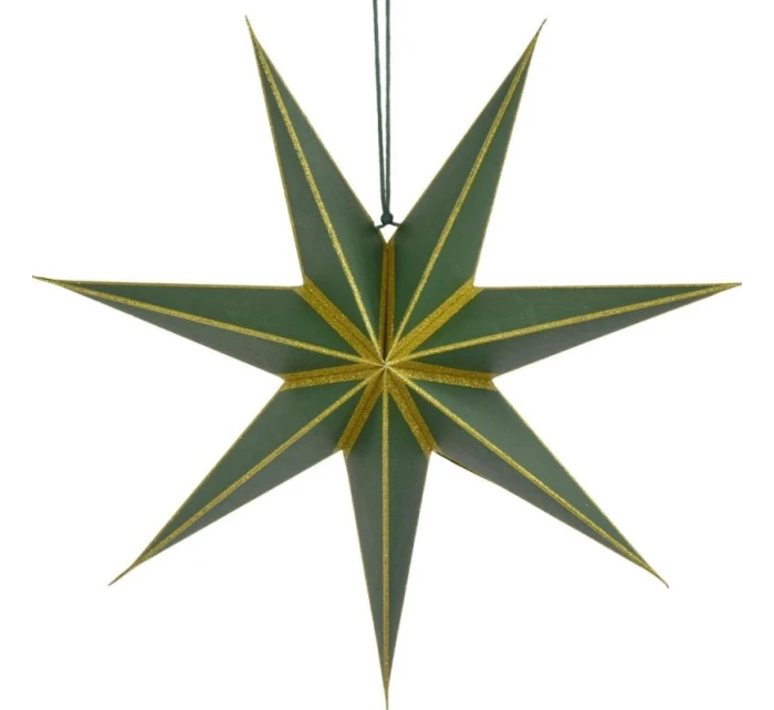 FSC Závěsná papírová dekorace STAR 18x60CM ZELENÁ 7 RÁMEČKŮ MICA