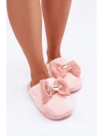Dámské Pantofle S Kožíškem A Mašlí Růžové model 21681847 - Boto Dámské Pantofle S Kožíškem A Mašlí Růžové model 21681847 - Boto