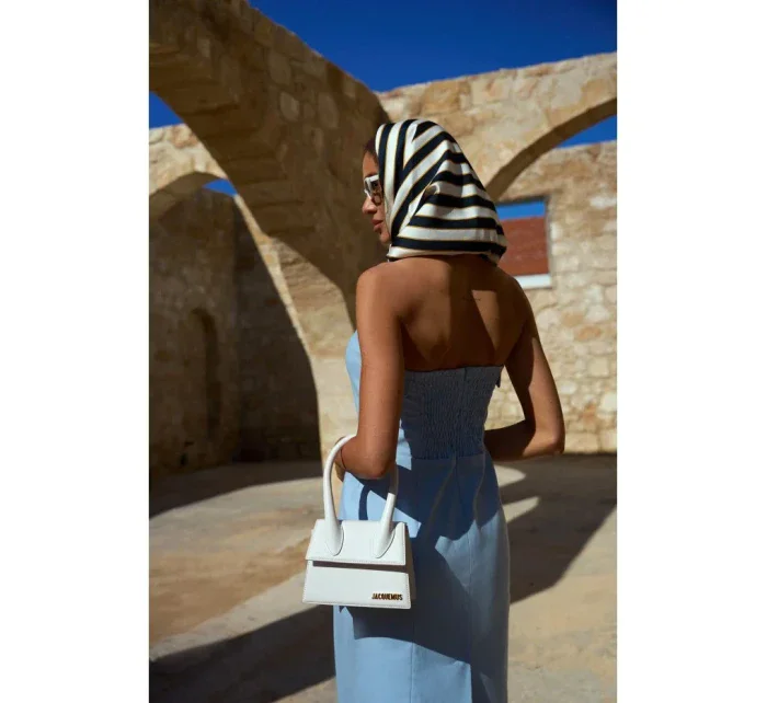 model 20970495 Džínové midi šaty světle modré - Moe