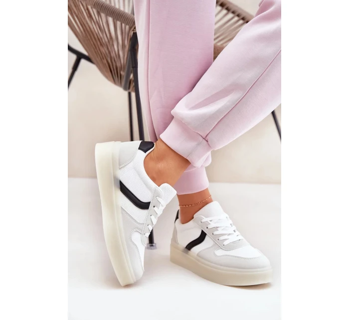 Dámské nízké tenisky na platformě – bílé Telmira Dámské nízké tenisky na platformě – bílé Telmira