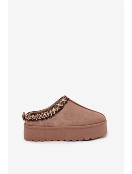 Dětské/módní sněhule s výšivkou na platformě Jolisse – khaki Dětské/módní sněhule s výšivkou na platformě Jolisse – khaki