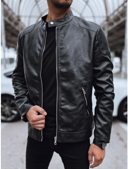 Pánská kožená bunda černá FashionStreet TX4717