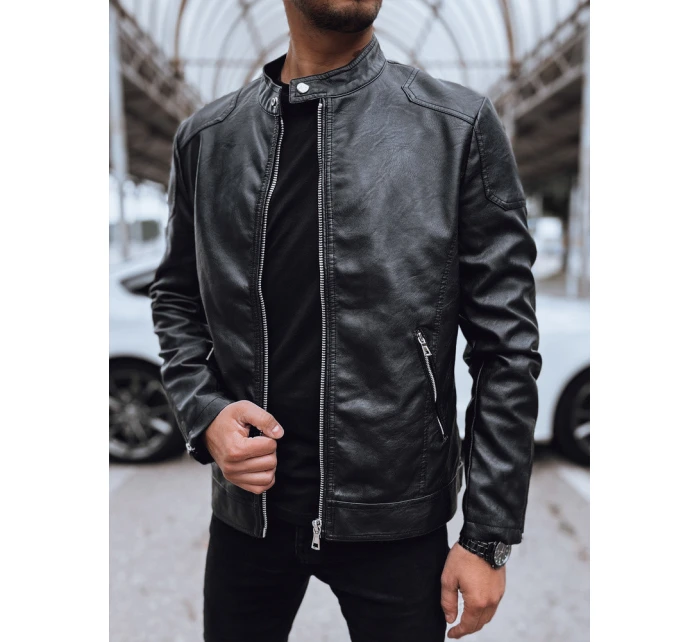 Pánská kožená bunda černá FashionStreet TX4717