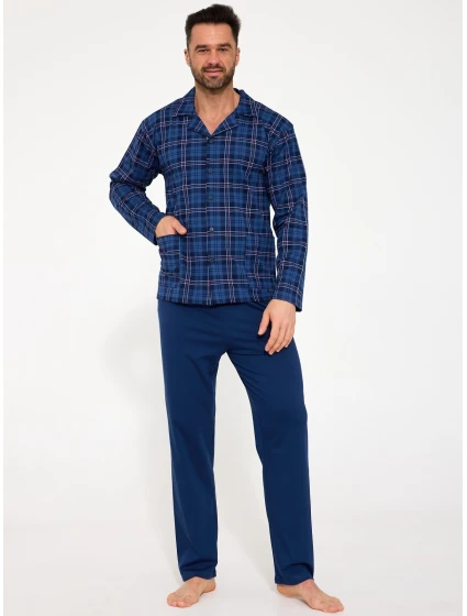 pyžamo model 21921753 dlouhé/r S2XL pánské rozepínací - Cornette pyžamo model 21921753 dlouhé/r S2XL pánské rozepínací - Cornette