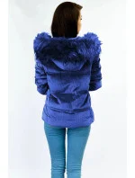 Dámská bunda v chrpové barvě s kapucí model 21242248 - Libland Dámská bunda v chrpové barvě s kapucí model 21242248 - Libland