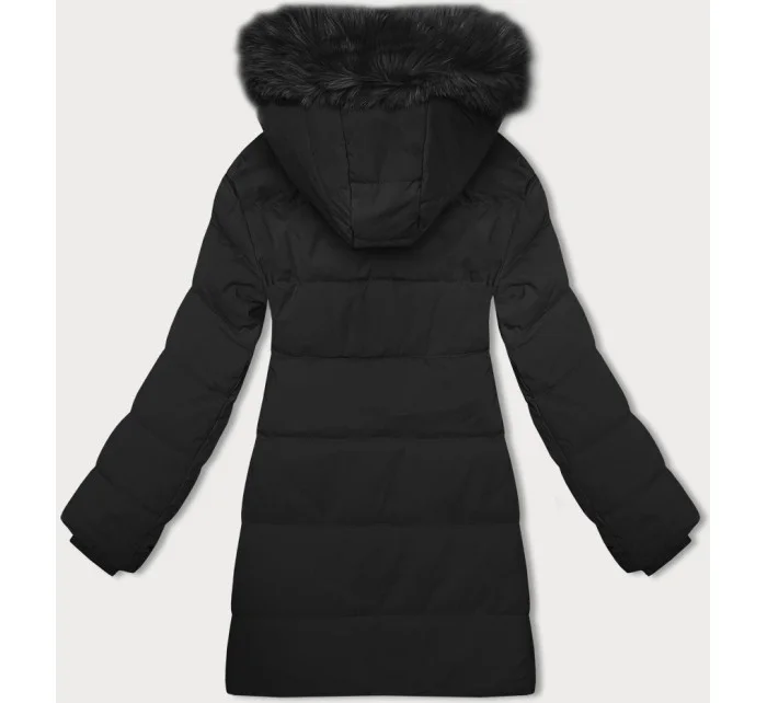 Černá dámská zimní bunda s kapucí model 21783432 - J.STYLE Černá dámská zimní bunda s kapucí model 21783432 - J.STYLE