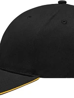 Daiber MB 6541 Lehce broušená 6 panelová sandwich kšiltovka 03.6541 black/gold yellow