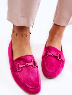 Semišové mokasíny se zdobením Fuchsiové model 21596222 - Boto