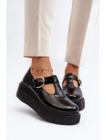 Moderní Polobotky na Masivní Platformě Černé model 21646958 - Zazoo